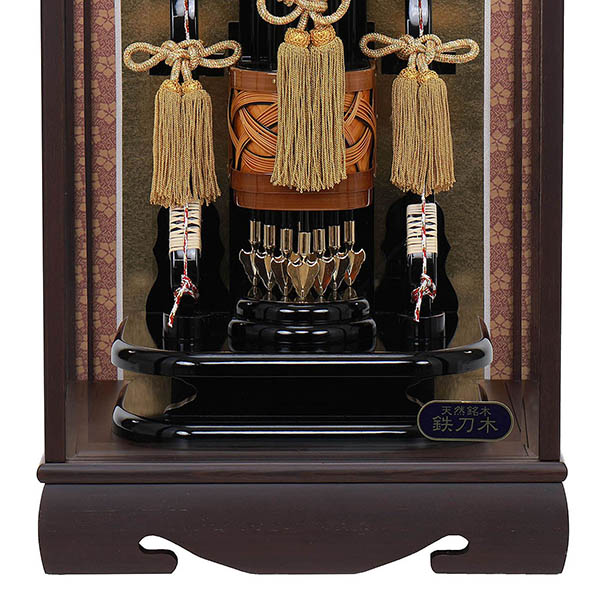 破魔弓 フジキ 鉄刀木矢籠 面取りガラスケース飾り 詳細画像 フジキ 破魔弓 鉄刀木矢籠 面取りガラスケース飾り 詳細画像