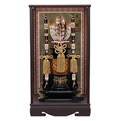 破魔弓: 鉄刀木矢籠 面取りガラスケース飾り