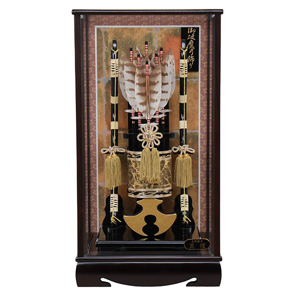 黒檀 彩雲 面取りガラス ケース飾り