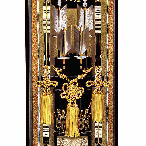 破魔弓 平安豊久 雄翔 黒塗り ガラスケース飾り 詳細画像 平安豊久 破魔弓 雄翔 黒塗り ガラスケース飾り 詳細画像