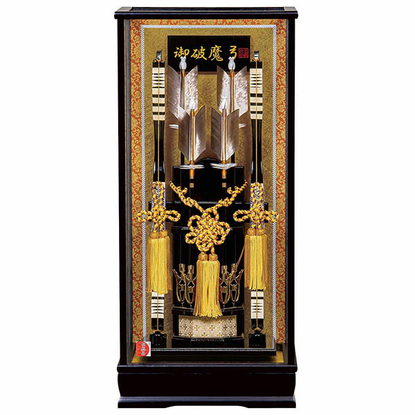 雄翔 黒塗り ガラスケース飾り