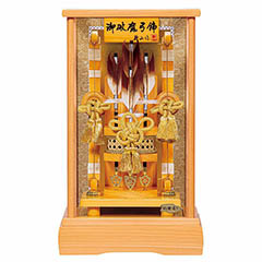 破魔弓: 勇 ゆう 木目 天竜檜 ガラスケース飾り