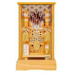 破魔弓: 飛鳥 木目 天竜檜 ガラスケース飾り