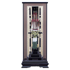 破魔弓: 破魔弓工房 寿々登 1/6 匠 木製籐巻弓 水鳥鴨羽根 面取り ガラスケース飾り