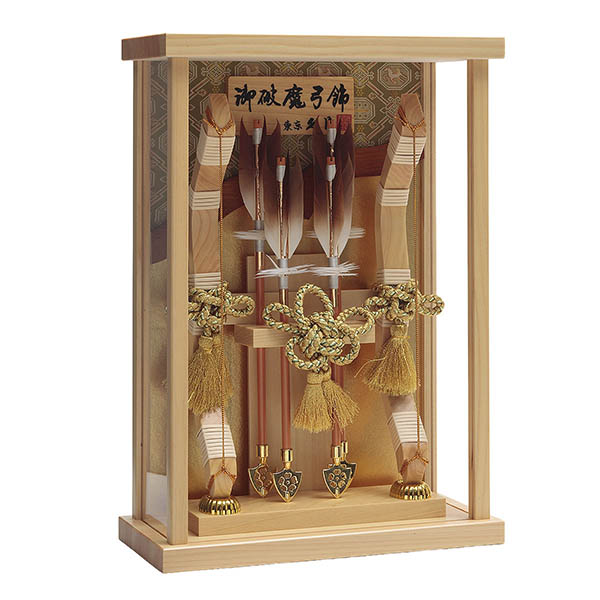 破魔弓 久月 壁掛け 額飾り 光耀 龍村裂 本籐巻 檜 アクリルケース 詳細画像 久月 破魔弓 壁掛け 額飾り 光耀 龍村裂 本籐巻 檜 アクリルケース 詳細画像