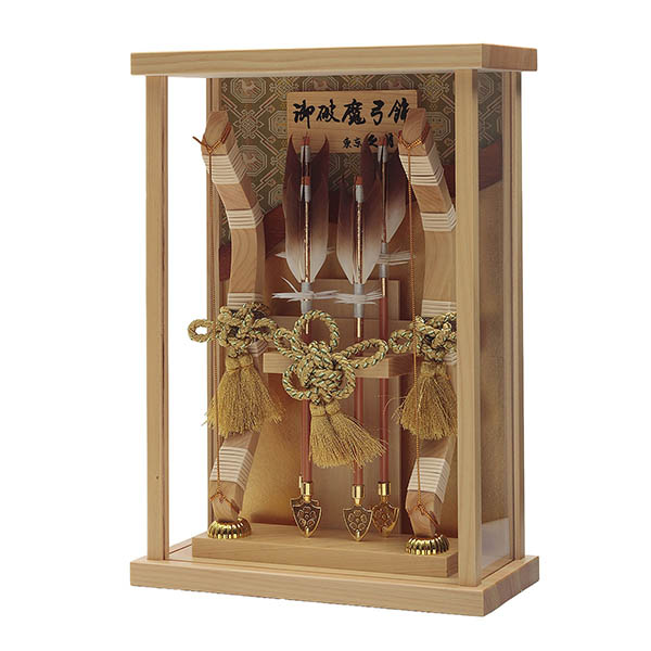 破魔弓 久月 壁掛け 額飾り 光耀 龍村裂 本籐巻 檜 アクリルケース 詳細画像 久月 破魔弓 壁掛け 額飾り 光耀 龍村裂 本籐巻 檜 アクリルケース 詳細画像