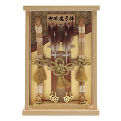 破魔弓: 壁掛け 額飾り 光耀 龍村裂 本籐巻 檜 アクリルケース