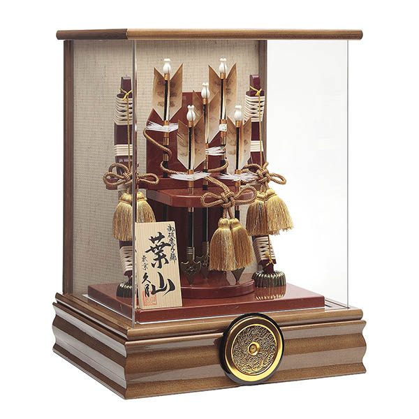 破魔弓 久月 葉山 本籐 木目 前面アクリルケース飾り 詳細画像 久月 破魔弓 葉山 本籐 木目 前面アクリルケース飾り 詳細画像