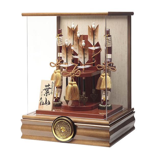 破魔弓 久月 葉山 本籐 木目 前面アクリルケース飾り 詳細画像 久月 破魔弓 葉山 本籐 木目 前面アクリルケース飾り 詳細画像