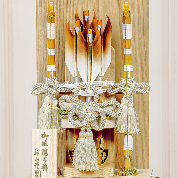 破魔弓 平安豊久 禄 白木 木目 円形 筒型 アクリルケース飾り 詳細画像 平安豊久 破魔弓 禄 白木 木目 円形 筒型 アクリルケース飾り 詳細画像