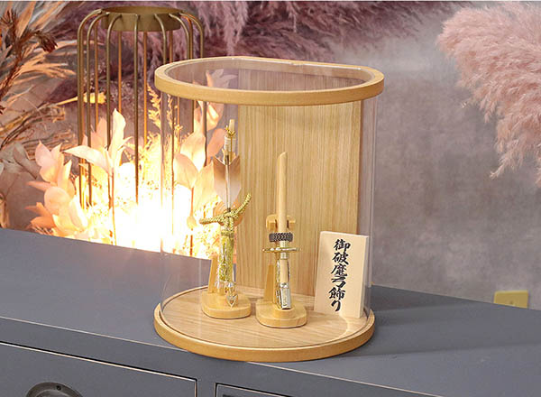 破魔弓 守田 瑞祥 白木 タモ 白木 まどか 円形 筒型 アクリルケース 詳細画像 守田 破魔弓 瑞祥 白木 タモ 白木 まどか 円形 筒型 アクリルケース 詳細画像