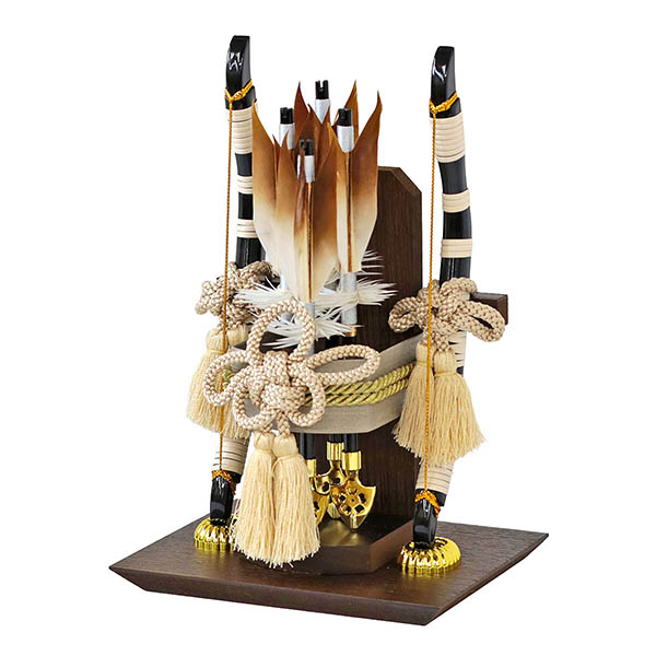 破魔弓 幹山 司 矢立 円型 丸型 檜風木目 アクリルケース 詳細画像 幹山 破魔弓 司 矢立 円型 丸型 檜風木目 アクリルケース 詳細画像