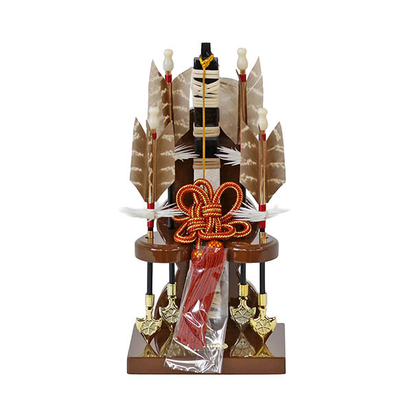 森泉　 破魔弓　誠 円型 丸型 木目バック ベージュ・モカ塗 アクリルケース　詳細画像