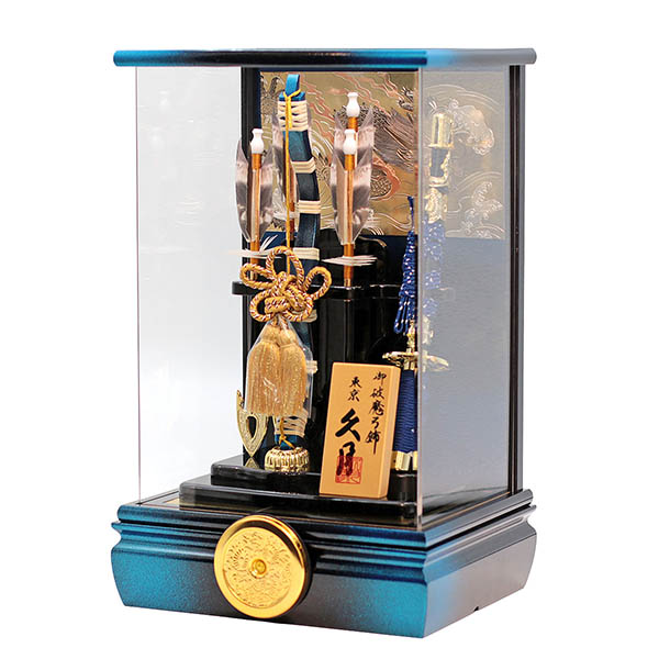 破魔弓 久月 清龍B 彫金 太刀 本籐 アクリルケース飾り 詳細画像 久月 破魔弓 清龍B 彫金 太刀 本籐 アクリルケース飾り 詳細画像