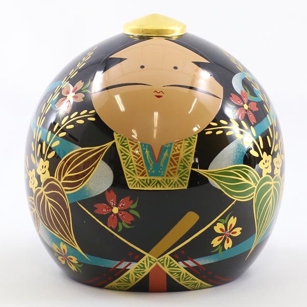 桑原大内塗大内人形製作所　大内人形 35号 高級木材使用飾り台・衝立 桐箱入り　詳細画像