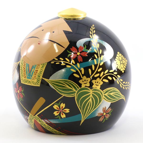 桑原大内塗大内人形製作所　大内人形 35号 高級木材使用飾り台・衝立 桐箱入り　詳細画像