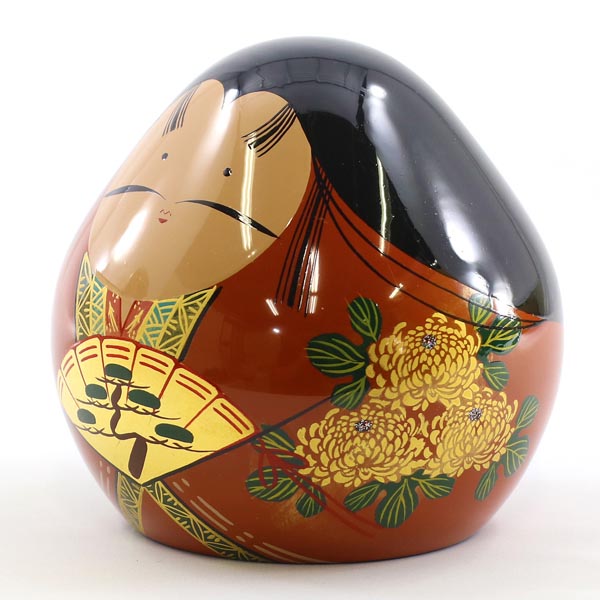 桑原大内塗大内人形製作所　大内人形 35号 高級木材使用飾り台・衝立 桐箱入り　詳細画像