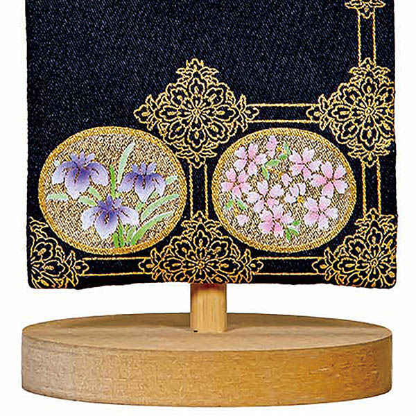 立体刺繍名前旗 皐月天井 紺 （小） 台付セット ※お名前・生年月日は刺繍