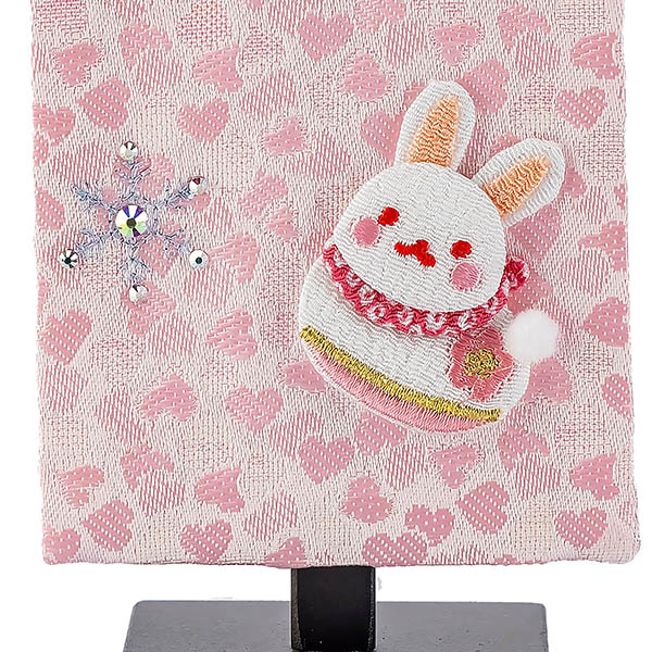 ちっちゃな刺繍仕立て名前旗飾り おとめゆき ラインストーン （特小） ※名前・生年月日は刺繍