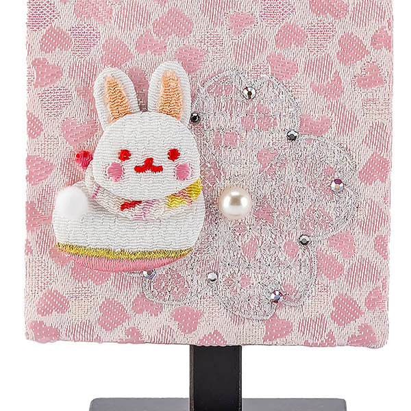ちっちゃな刺繍仕立て名前旗飾り おとめさくら ラインストーン （特小） ※名前・生年月日は刺繍