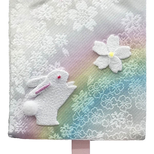 刺繍仕立て ちっちゃな 染金襴押絵名前旗 夢虹 ねがい （特小） ※名前・生年月日部分は刺繍