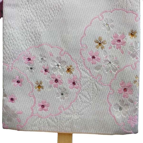 刺繍仕立て 染金襴 名前旗 咲音 さくね （小） ラインストーン 小桜房 ※名前・生年月日部分は刺繍