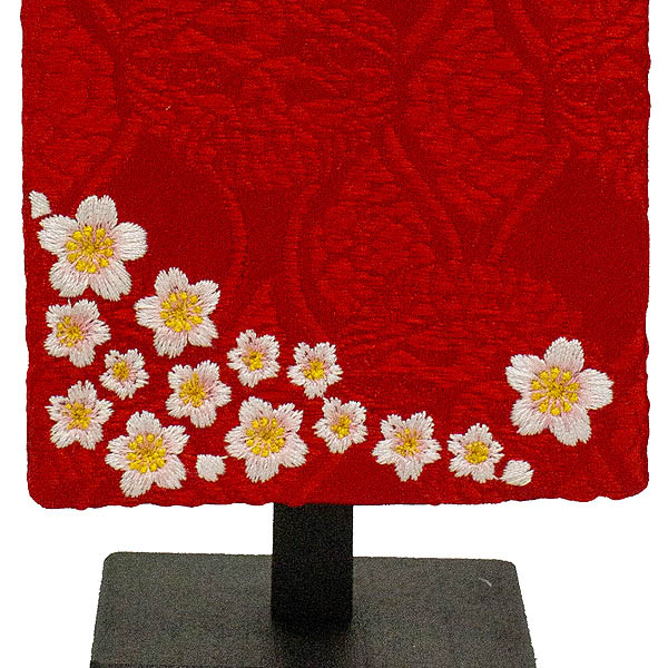 ちっちゃな刺繍仕立て名前旗飾り 夢小桜 （特小） 毛せん付 ※名前・生年月日部分は刺繍